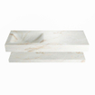 MONDIAZ ALAN - DLUX Ensemble meuble de salle de bains - 120cm - tablette - Frappe - lavabo suspendu - vasque à gauche - 0 trous de robinet - Frappe SW808991