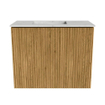 Mondiaz JOYA-DLUX 50cm toiletmeubel - kleur Oak - Wastafel FAYE positie Links 1 kraangat kleur Opalo. SW1422126