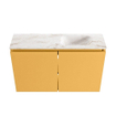 MONDIAZ TURE-DLUX Meuble de toilettes 80cm Ocher. EDEN lavabo Frappe position droite. Sans trou de robinet. SW1102888