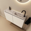 MONDIAZ TURE-DLUX Meuble de toilette 80cm Talc. EDEN lavabo Glace position droite. Avec 1 trou de robinet. SW1103097