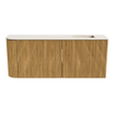 Mondiaz JOYA-DLUX 101.6cm toiletmeubel - ronding links kleur Oak - Wastafel FAYE positie Rechts 1 kraangat kleur Meli. SW1423960