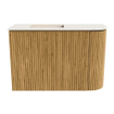 Mondiaz JOYA-DLUX 61.6cm toiletmeubel - ronding rechts kleur Oak - Wastafel FAYE positie Links Zonder kraangat kleur Meli. SW1423948
