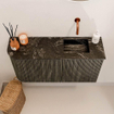 Mondiaz JOYA-DLUX Meuble de salle de bains 81,6cm - arrondi gauche couleur Shadow - Vasque FAYE position Droite Sans trou de robinet couleur Lava SW1422897