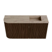 Mondiaz JOYA-DLUX Meuble de salle de bains 81,6cm - arrondi gauche couleur Noyer - Vasque FAYE position Droite 1 trou de robinet couleur Arena SW1424368