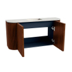 Mondiaz JOYA-DLUX 83.2cm toiletmeubel - ronding links en rechts kleur Ruby - Wastafel FAYE positie Midden 1 kraangat kleur Ostra. SW1423832