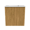 Mondiaz JOYA 40cm meuble de toilette - couleur Oak - Vasque FAYE position Gauche Sans trou de robinet couleur Talc SW1421094