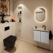 MONDIAZ TURE-DLUX Meuble toilette - 60cm - Plata - EDEN - vasque Ostra - position centrale - 1 trou de robinet SW1104984