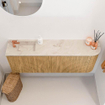 Mondiaz JOYA-DLUX 111.6cm toiletmeubel - ronding rechts kleur Oak - Wastafel FAYE positie Links 1 kraangat kleur Frappe. SW1421942