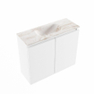 MONDIAZ TURE-DLUX Meuble de toilette 60 cm Talc. EDEN vasque Frappe position milieu. Avec 1 trou de robinet. SW1102586