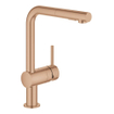 GROHE Minta Mitigeur de cuisine bec L avec mousseur extractible Dual Spray Warm sunset brossé (cuivre) SW354658