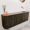 Mondiaz JOYA-DLUX Meuble de salle de bains - 111,6cm - arrondi gauche couleur Shadow - Vasque FAYE position Droite Sans trou de robinet couleur Arena SW1424849
