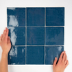 Terravito Viondo carreau mural - 13x13cm - 10mm - Carré - Bleu marine Brillant SW542671