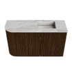 Mondiaz JOYA-DLUX Meuble de salle de bains 71,6cm - arrondi gauche couleur Noyer - Vasque FAYE position Droite 1 trou de robinet couleur Glace SW1422406