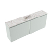 MONDIAZ TURE-DLUX Meuble toilette - 120cm - Greey - EDEN - vasque Glace - position centrale - 1 trou de robinet SW1103353