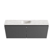 MONDIAZ TURE-DLUX Meuble toilette - 120cm - Dark Grey - EDEN - vasque Ostra - position centrale - sans trou de robinet SW1104820