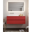 Mondiaz VICA ensemble de meuble de salle de bain - 120cm - meuble sous-vasque fire - 4 tiroirs - lavabo cloud gauche - sans trou de robinet version XL 60cm de haut SW1090789