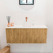 Mondiaz JOYA 100cm toiletmeubel - kleur Oak - Wastafel FAYE positie Midden Zonder kraangat kleur Talc. SW1421138
