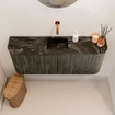 Mondiaz JOYA-DLUX 103.2cm toiletmeubel - ronding links en rechts kleur Shadow - Wastafel FAYE positie Midden Zonder kraangat kleur Lava. SW1422893