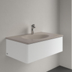Villeroy & Boch Antao Meuble-vasque - 80 x 50 x 15 cm - Almond CeramicPlus - avec trop-plein dissimulé SW957923