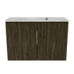 Mondiaz JOYA-DLUX 60cm meuble de salle de bains - couleur Shadow - Lavabo FAYE position Milieu 1 trou de robinet couleur Glace. SW1422719