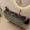 MONDIAZ TURE-DLUX Meuble de toilettes 100 cm Army. Lavabo EDEN Lava position droite. Sans trou de robinet. SW1103677