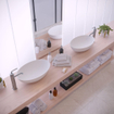 Ideavit Solidthin vasque à poser 50x33x14.5cm ovale 0 trou(s) de robinet 1 cuve Solid surface blanc SW440811