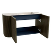 Mondiaz JOYA-DLUX Meuble de toilette - arrondi gauche couleur Shadow - Vasque FAYE position droite Sans trou de robinet couleur Nata. SW1424988