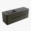 Mondiaz CIRO-DLUX Badkamermeubelset - 140x45x50cm - Solid surface wastafel Lava - 1 wasbak Links - 1 kraangat - 4 lades - Shadow SW1532268