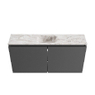 MONDIAZ TURE-DLUX Meuble toilette - 100cm - Dark Grey - EDEN - vasque Glace - position centrale - 1 trou de robinet SW1103235