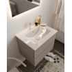 Mondiaz VICA ensemble de meuble de salle de bain - 60cm - meuble sous-vasque fumée - 2 tiroirs - lavabo denia milieu - 1 trou de robinet - version XL 60cm haut SW1089824