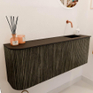 Mondiaz JOYA 111.6cm meuble de toilette - arrondi gauche couleur Shadow - Vasque FAYE position Droite Sans trou de robinet couleur Urban SW1421537
