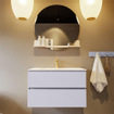 Mondiaz VICA-DLUX ensemble de meuble de salle de bain - 80cm - meuble sous-vasque cale - 2 tiroirs - lavabo encastrée cloud milieu - 1 trou de robinet - version haute de 60cm - ostra SW1087487