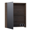 BRAUER Impress armoire de toilette - 60x70x15cm - sans éclairage - avec 1 porte miroir double face pivotant à gauche - chêne à lamelles noir SW393073