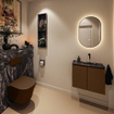 MONDIAZ TURE-DLUX Meuble toilette - 60cm - Rust - EDEN - vasque Lava - position droite - sans trou de robinet SW1104021