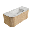 MONDIAZ KURVE-DLUX 110cm Meuble salle de bain avec module 25 G et D - couleur Oak - 1 tiroir - 2 portes - vasque CLOUD centre - sans trou de robinet - couleur Glace SW1137893