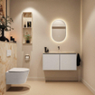 MONDIAZ TURE-DLUX Meuble toilette - 100cm - Linen - EDEN - vasque Frappe - position centrale - sans trou de robinet SW1102864
