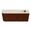 Mondiaz JOYA-DLUX 101.6cm meuble de salle de bains - arrondi gauche couleur Ruby - Vasque FAYE position Droite 1 trou de robinet couleur Nata. SW1425467