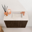 Mondiaz JOYA-DLUX Meuble de salle de bains 50cm - couleur Walnut - Vasque FAYE position Droite 1 trou de robinet couleur Ostra. SW1422583