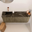 Mondiaz JOYA-DLUX 101.6cm toiletmeubel - ronding rechts kleur Dusk - Wastafel FAYE positie Links Zonder kraangat kleur Lava. SW1423253