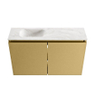 MONDIAZ TURE-DLUX Meuble toilette - 80cm - Oro - EDEN - vasque Ostra - position gauche - sans trou de robinet SW1104956