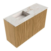 Mondiaz JOYA-DLUX 70cm toiletmeubel - kleur Oak - Wastafel FAYE positie Links 1 kraangat kleur Frappe. SW1421941