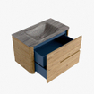 Mondiaz CIRO-DLUX Badkamermeubelset - 80x45x50cm - Solid surface wastafel Oza - 1 wasbak Midden - 1 kraangat - 2 lades - Oak SW1531098