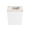 MONDIAZ TURE-DLUX Meuble toilette - 40cm - Talc - EDEN - vasque Frappe - position centrale - sans trou de robinet SW1102581