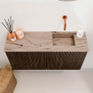 Mondiaz JOYA-DLUX Meuble WC 80 cm - couleur Walnut - Lavabo FAYE position Droite Sans trou de robinet couleur Arena. SW1424331