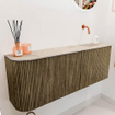 Mondiaz JOYA-DLUX Meuble de salle de bains 111.6cm - arrondi gauche couleur Dusk - Vasque FAYE position droite sans trou de robinet couleur Frappe. SW1423113
