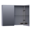 BRAUER Plain Spiegelkast - 80x70x15cm - 2 links/rechtsdraaiende spiegeldeuren - MDF - mat grijs SW393117