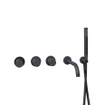 Fortifura Nebbio Badcombinatie-set - thermostaatkraan - wandaansluitbocht met handdouchehouder - metalen doucheslang - staaf handdouche - uitloop - mat zwart SW1238093