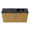 Mondiaz JOYA-DLUX 80cm toiletmeubel - kleur Oak - Wastafel FAYE positie Rechts 1 kraangat kleur Lava. SW1422048