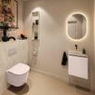 MONDIAZ TURE-DLUX Meuble toilette - 40cm - Rosee - EDEN - vasque Ostra - position centrale - sans trou de robinet SW1104997