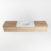MONDIAZ BUKLA 200cm ensemble de meuble avec module 60 couleur Chêne blanchi avec 3 tiroirs. Lavabo CLOUD milieu 1 trou de robinet couleur Talc. SW1382147